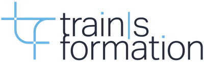 TrainsFormation Logo mit sich begegneden Linien